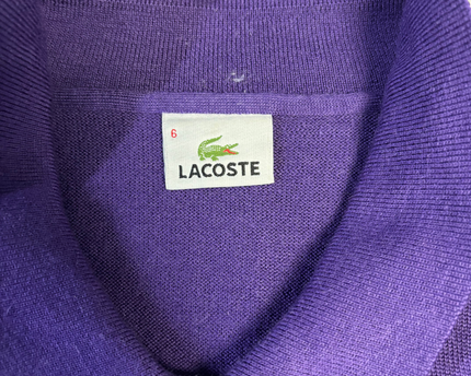 Lacoste Purple Quarter-Button Knit Sweater