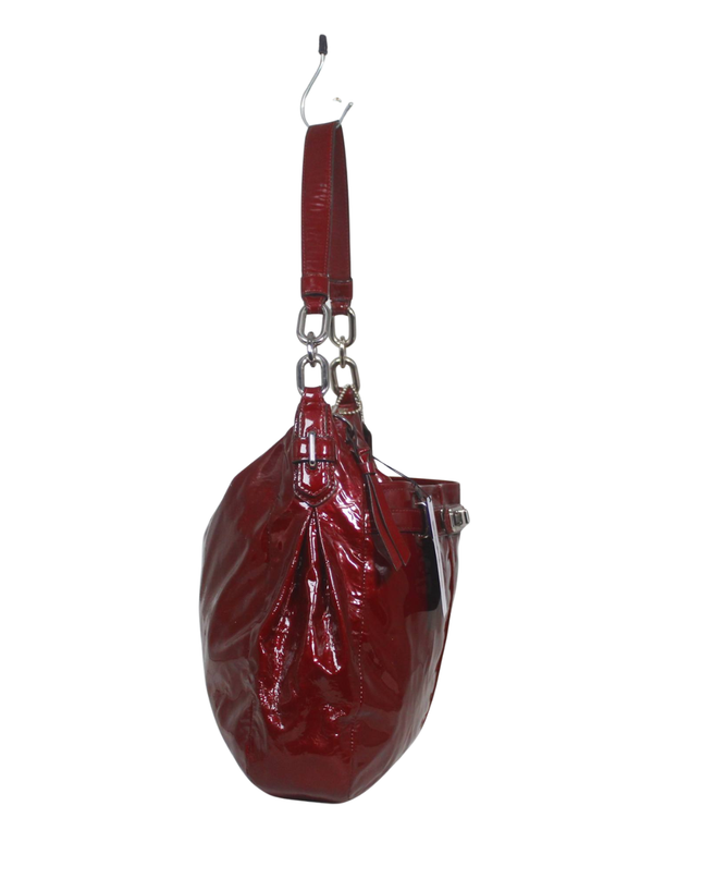 Coach Red Patent Leather Turnlock Shoulder Bag