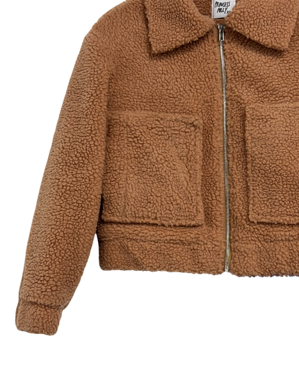 Princess Polly Brown Teddy Faux Fur Zip-Up Jacket