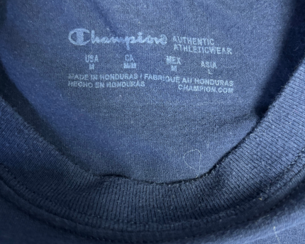 Champion Navy Blue Classic Script Logo T-Shirt
