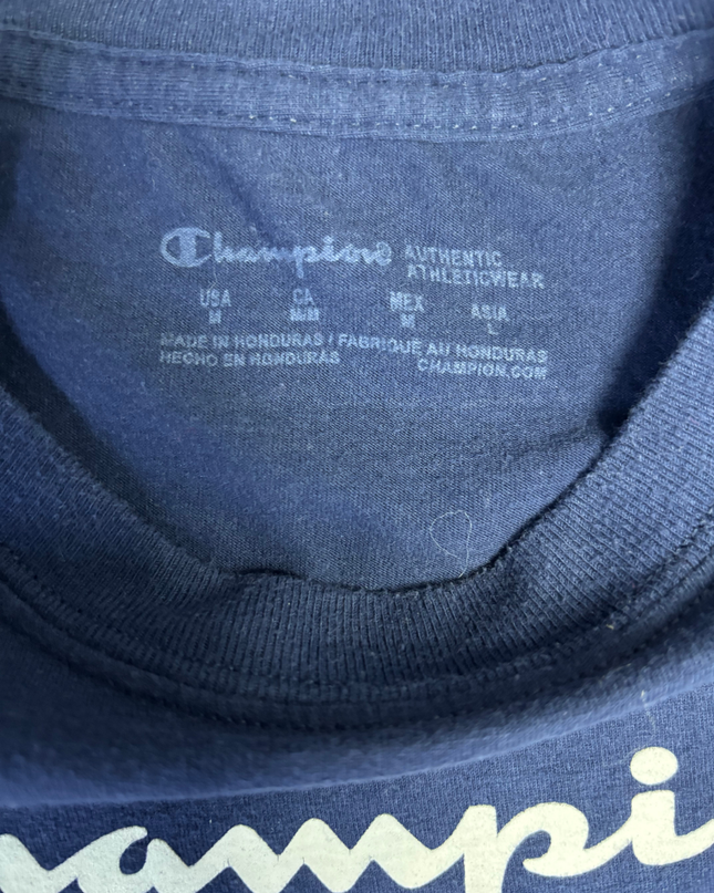 Champion Navy Blue Classic Script Logo T-Shirt