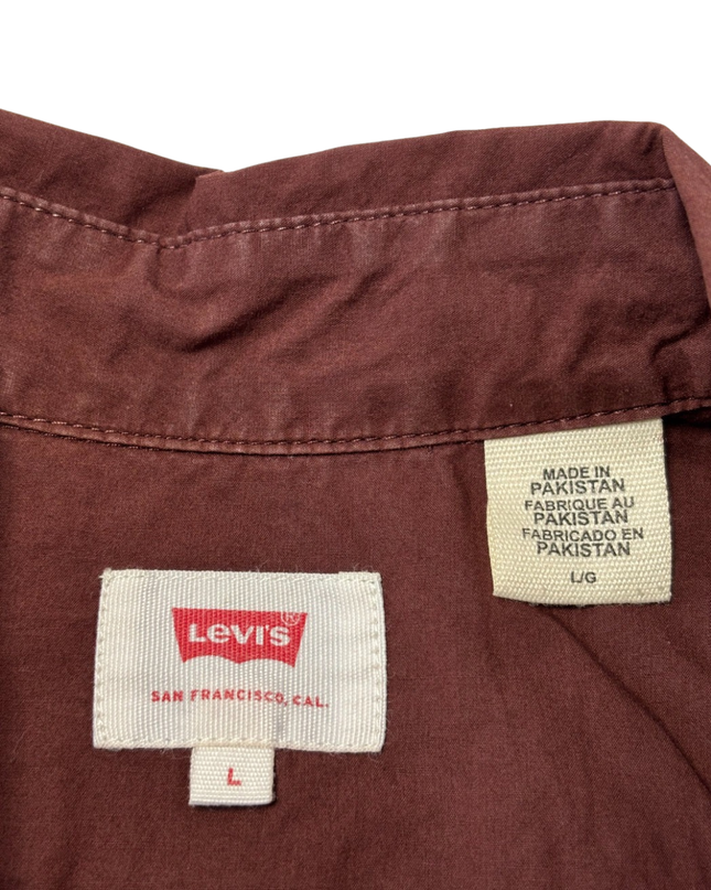 Levi's Maroon Long-Sleeve Button-Down Cotton Shirt