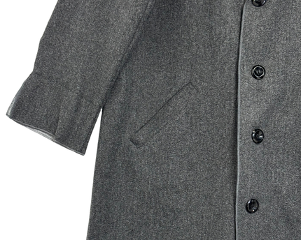 Grey Minimalist Oversized Mid-Length Coat