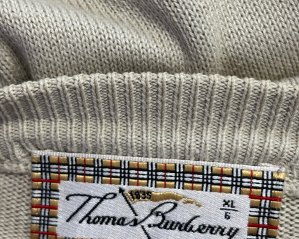 Thomas Burberry Beige Crew Neck Knit Sweater