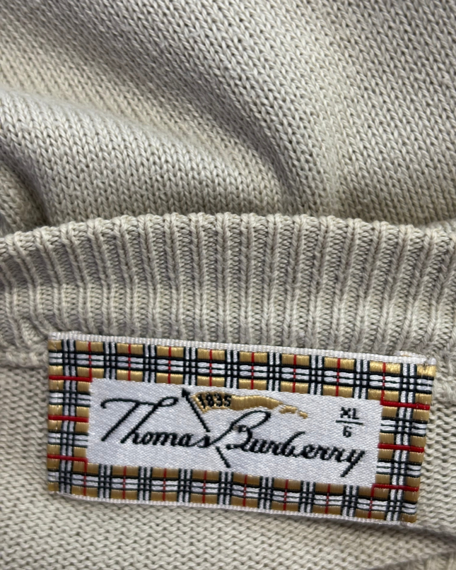 Thomas Burberry Beige Crew Neck Knit Sweater