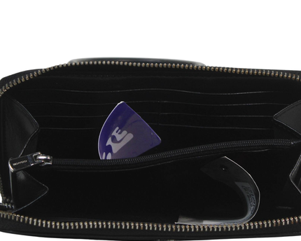 Coach Black & Brown Signature Zip-Around Wallet