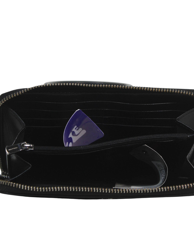 Coach Black & Brown Signature Zip-Around Wallet