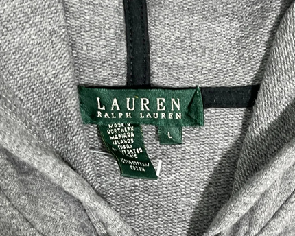 Lauren Ralph Lauren Grey Full-Zip Cotton Hoodie