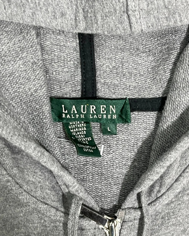 Lauren Ralph Lauren Grey Full-Zip Cotton Hoodie