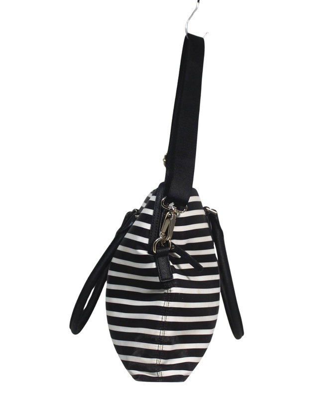 Kate Spade Black and White Striped Satchel Bag