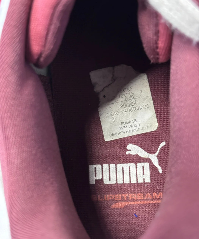 Puma White/Maroon Slipstream Retro Sneakers