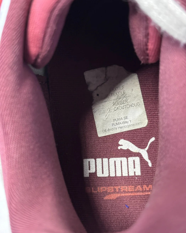 Puma White/Maroon Slipstream Retro Sneakers
