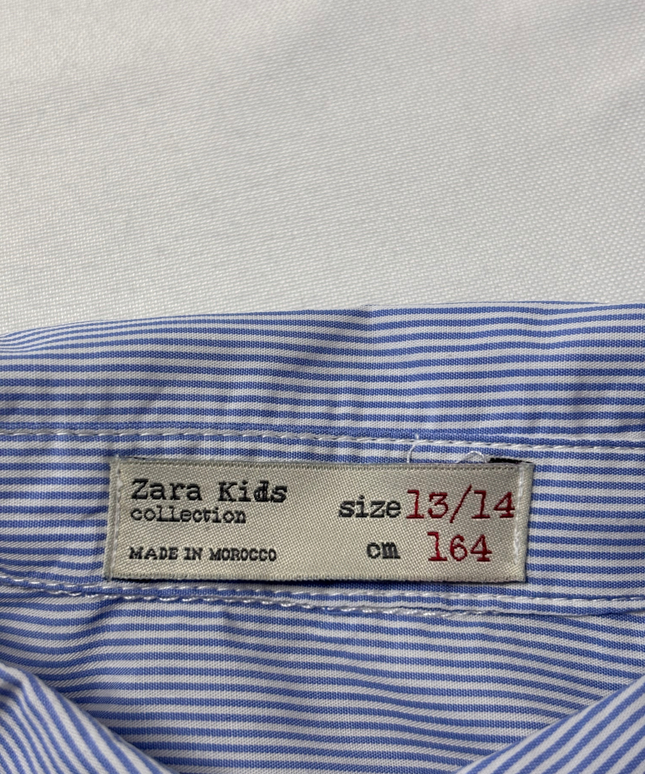 Zara Kids Blue Striped Long Sleeve Button-Down Shirt
