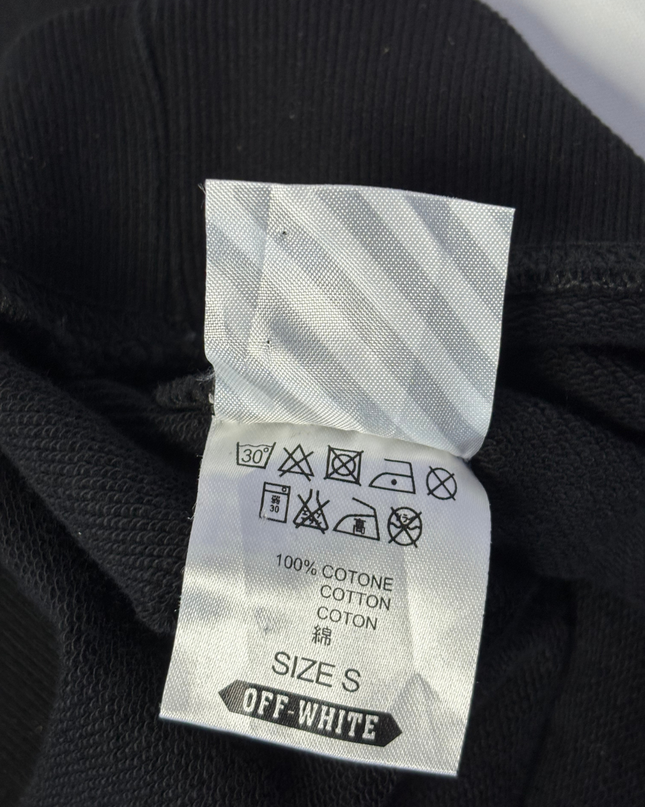 Off-White by Virgil Abloh Main Label Black Diagonal Stripe Sweatshirt