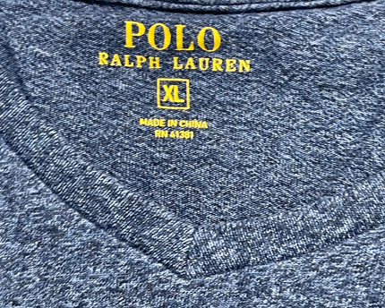Polo Ralph Lauren Heather Blue Long Sleeve V-Neck T-Shirt