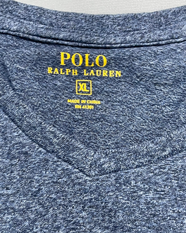 Polo Ralph Lauren Heather Blue Long Sleeve V-Neck T-Shirt