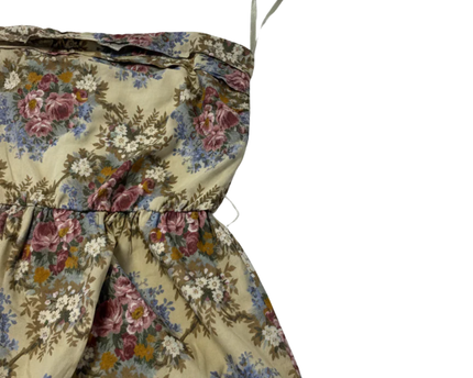 Xdye Beige Floral Strapless Mini Dress