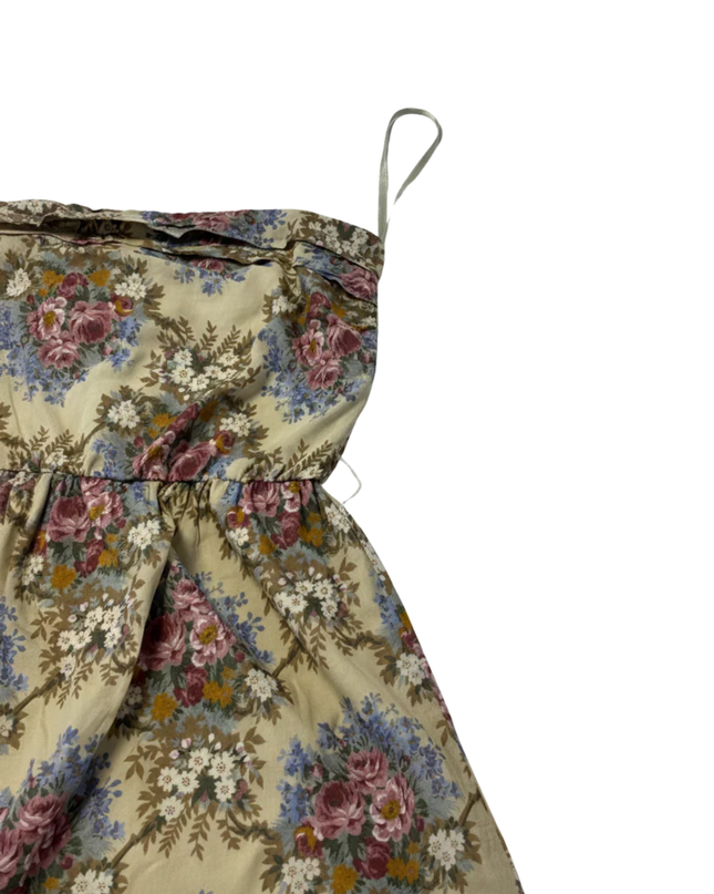 Xdye Beige Floral Strapless Mini Dress