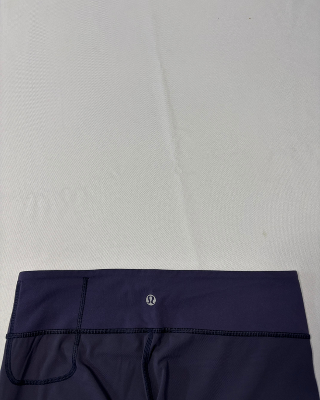 Lululemon Dark Purple Crop Leggings with Side Mesh Detail