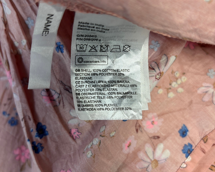 H&M Pink Floral Smocked Bodice Tiered Dress