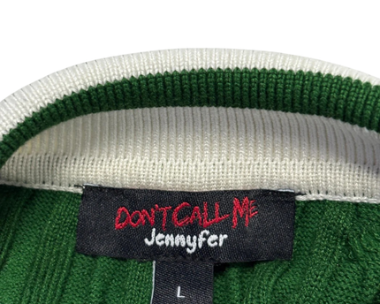 Don't Call Me Jennyfer Green Cable Knit Polo Dress