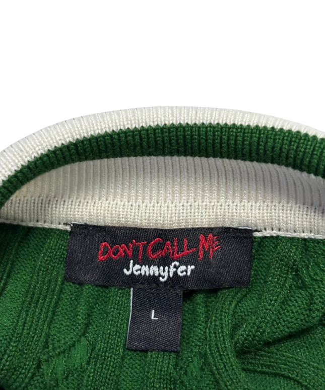 Don't Call Me Jennyfer Green Cable Knit Polo Dress