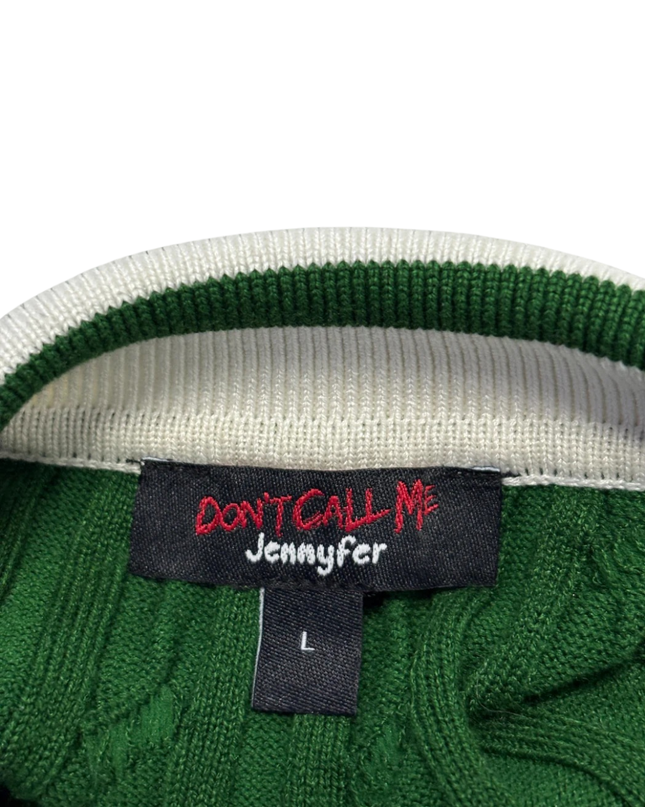 Don't Call Me Jennyfer Green Cable Knit Polo Dress