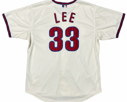 Majestic Philadelphia Phillies Cliff Lee 33 Authentic Off-White Jersey