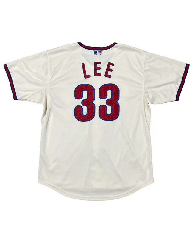 Majestic Philadelphia Phillies Cliff Lee 33 Authentic Off-White Jersey
