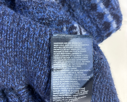 Tommy Hilfiger Blue Fair Isle Pattern V-Neck Knit Sweater