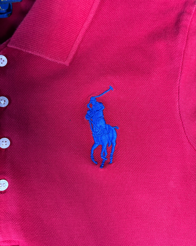 Ralph Lauren Red Girls Long Sleeve Flared Polo Dress