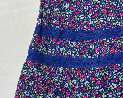 Abercrombie & Fitch Blue Floral Tiered Lace Cami Top