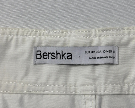 Bershka White High-Waist Cargo Utility Pants
