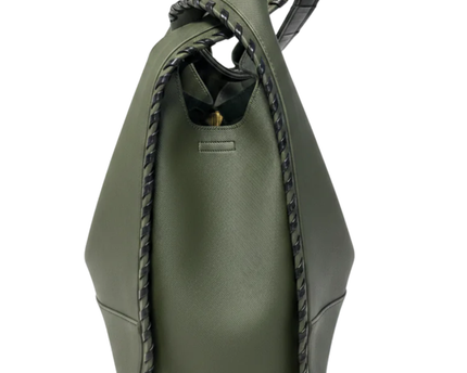 Sac Unit by SAC Olive Green Whipstitch Detail Hobo Bag