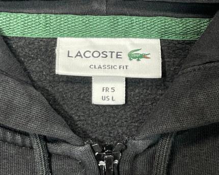 Lacoste Classic Fit Black Zip-Up Hoodie
