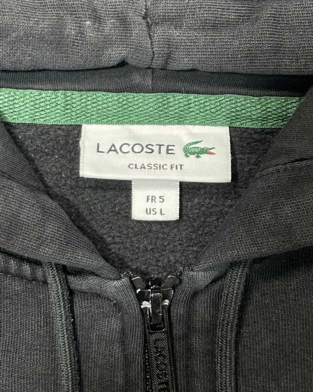 Lacoste Classic Fit Black Zip-Up Hoodie
