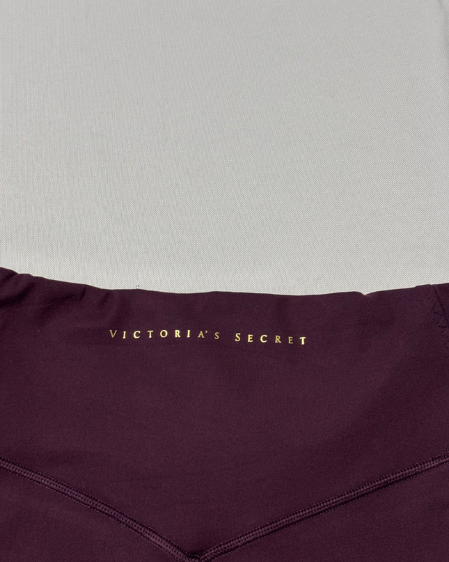 Victoria's Secret Burgundy Mesh Lattice Detail Leggings