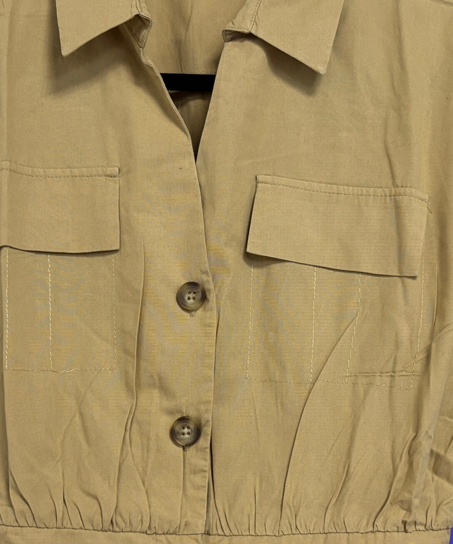 Zara Khaki Utility Safari Mini Dress