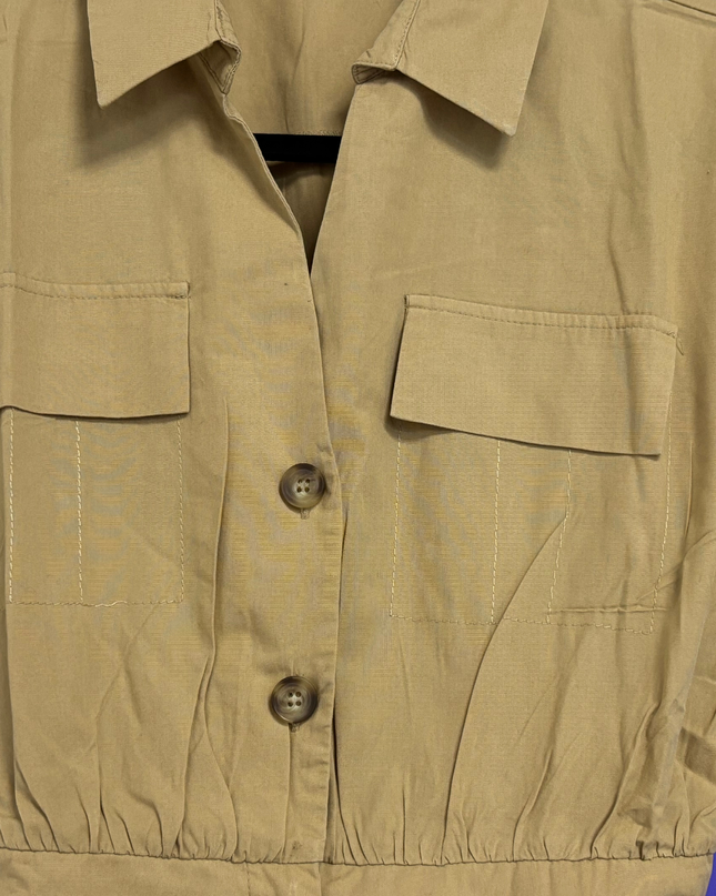 Zara Khaki Utility Safari Mini Dress