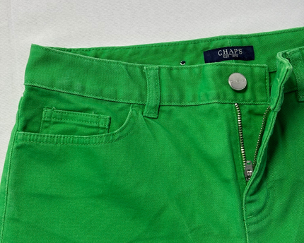 Chaps Bright Green Cropped Corduroy Pants