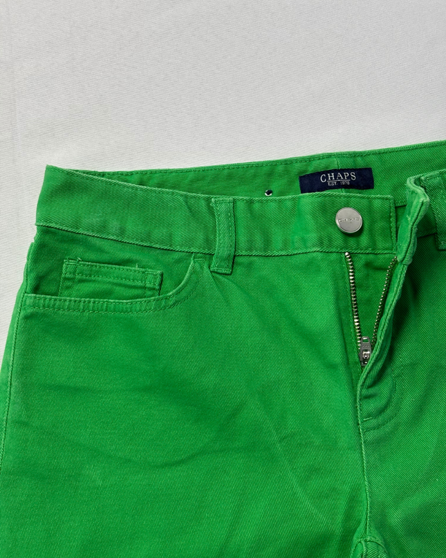 Chaps Bright Green Cropped Corduroy Pants