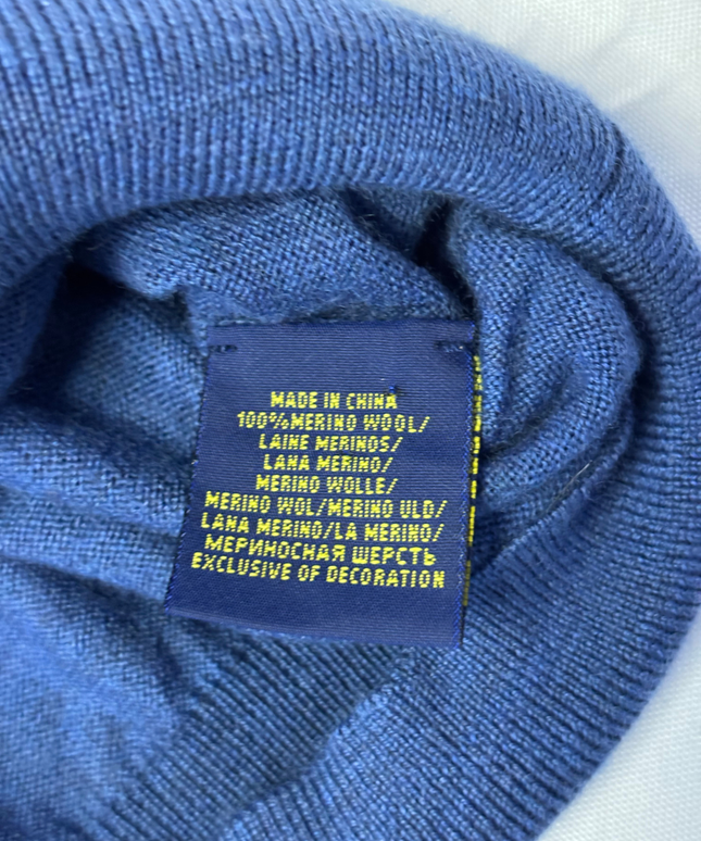 Polo Ralph Lauren Blue V-Neck Knit Sweater