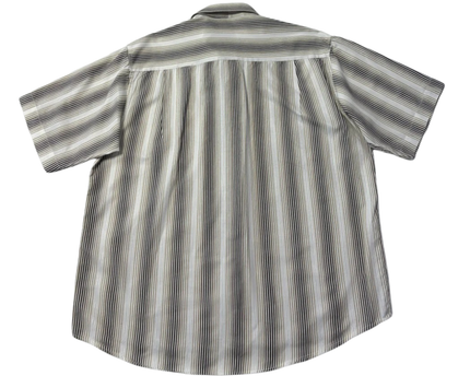 Armani Collezioni Brown Striped Short Sleeve Shirt