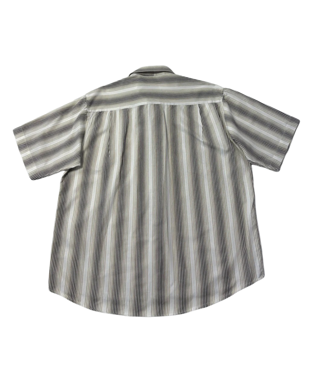 Armani Collezioni Brown Striped Short Sleeve Shirt
