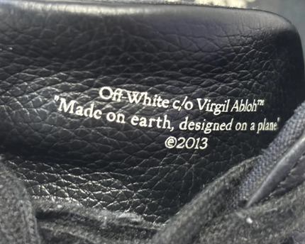 Off-White Black Low Vulcanized Leather Sneakers W/Box