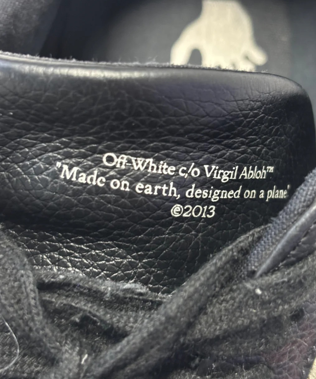 Off-White Black Low Vulcanized Leather Sneakers W/Box