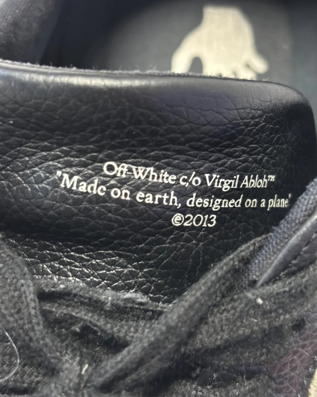 Off-White Black Low Vulcanized Leather Sneakers W/Box