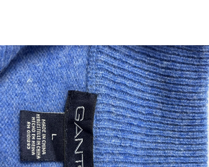 GANT Blue Quarter-Zip Lambswool Sweater