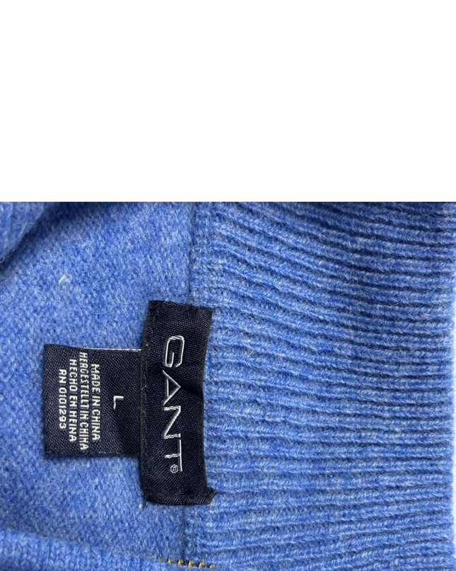 GANT Blue Quarter-Zip Lambswool Sweater