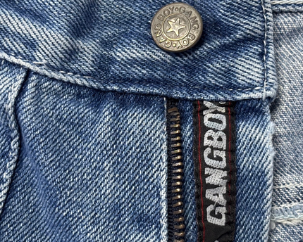 Gang Boy Blue Embroidered Baggy Denim Shorts